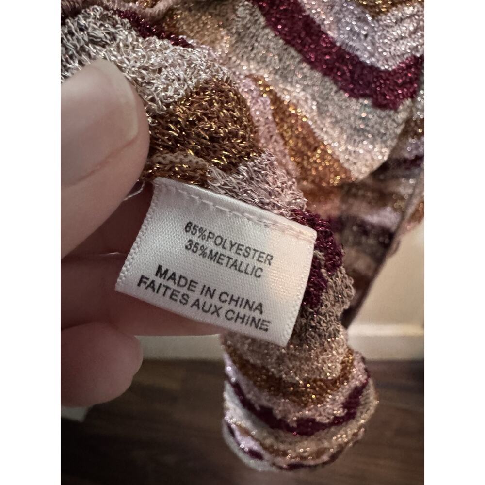 NWT Misa Stripe Metallic Front Slit Maxi Dress Size S - Picture 9 of 10